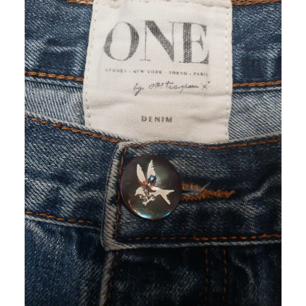 One By one Teaspoon X Hawks High-rise Relaxed Twisted Cuff Hem Destroyed 27 W 28 - Picture 4 of 7